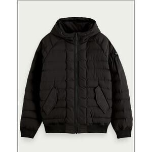 Scotch and Soda Men's Puffer Jacket Black Retail $275 Size XL